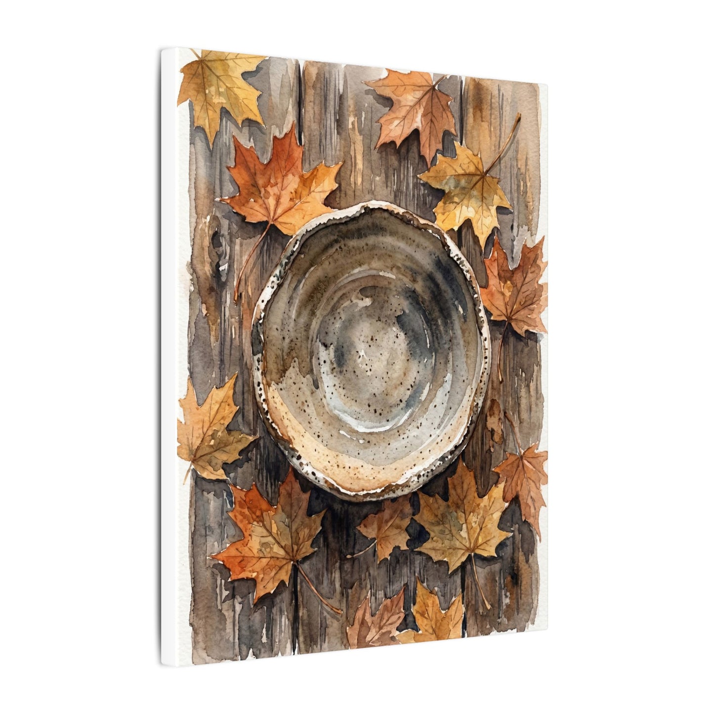 Ma Ceramic Bowl Canvas Art - Japandi Watercolor