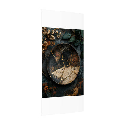 Kintsugi Rust Patina in Dawn | Gold Repair Canvas Art