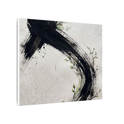 Ink Brushstroke Spring Canvas Art | Dark Japandi Sophisticated Design
