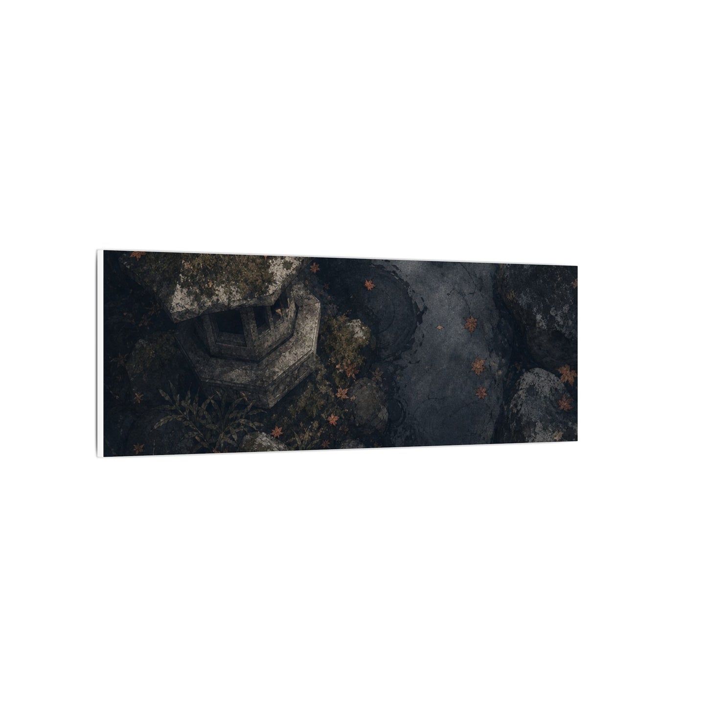 Stone Lantern Canvas Art | Autumn Japandi Texture Art