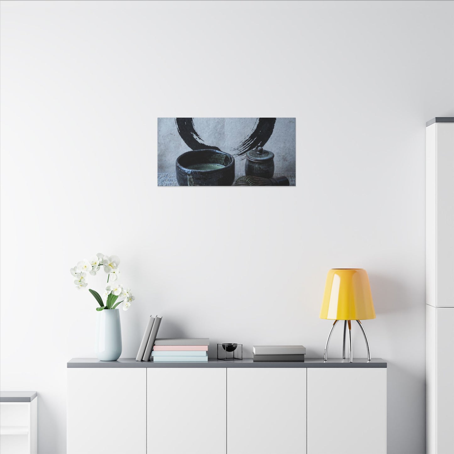 Tea Ceremony Canvas Art | Winter Zen Enso Art
