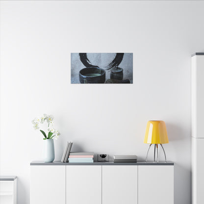 Tea Ceremony Canvas Art | Winter Zen Enso Art