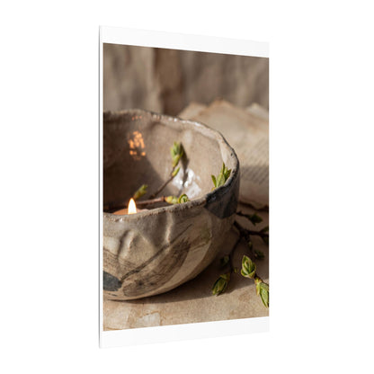 Candlelight Ceramic Bowl Canvas Art - Japandi Ma
