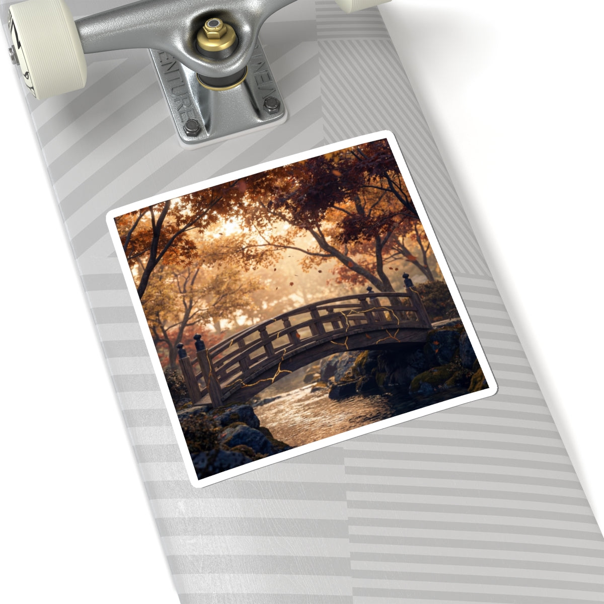 Seijaku Wooden Bridge Sticker - Kintsugi Gold Vein Art Print