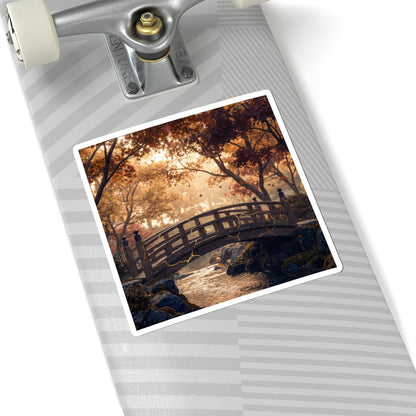 Seijaku Wooden Bridge Sticker - Kintsugi Gold Vein Art Print