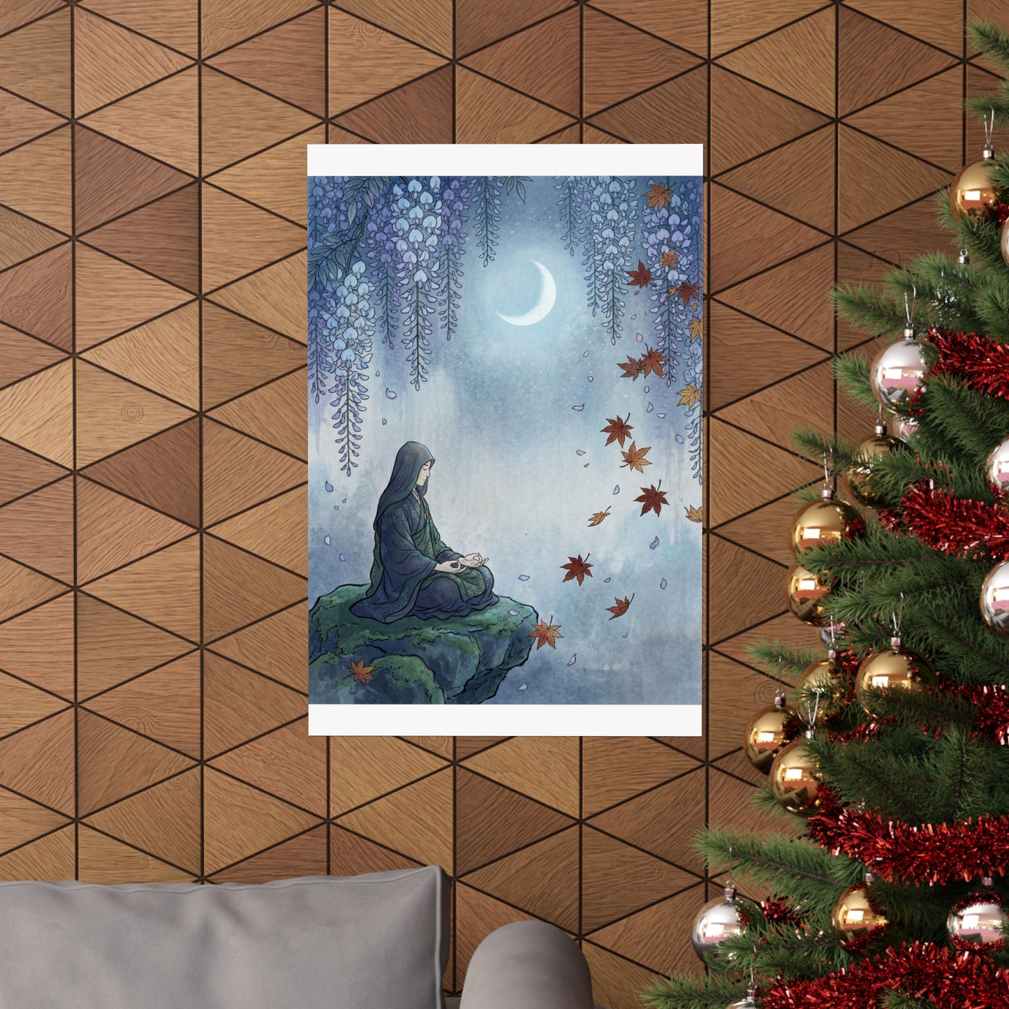 Wisteria Autumn Wall Art Print | Zen Contemplative Design
