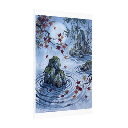 Rock Garden Autumn Canvas Art | Zen Tranquil Design