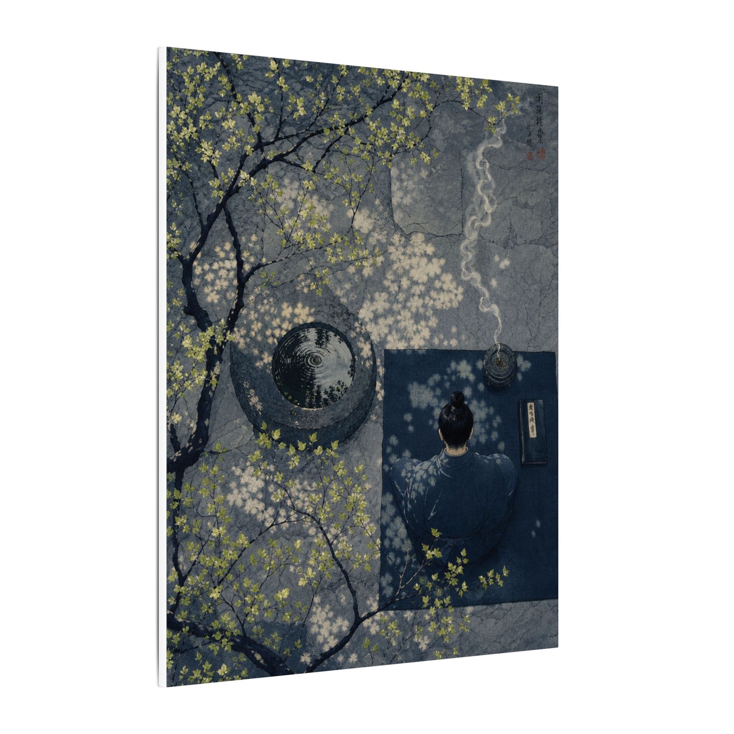 Spring Incense Smoke Ukiyo E Inspired Canvas Art | Tranquil Decor