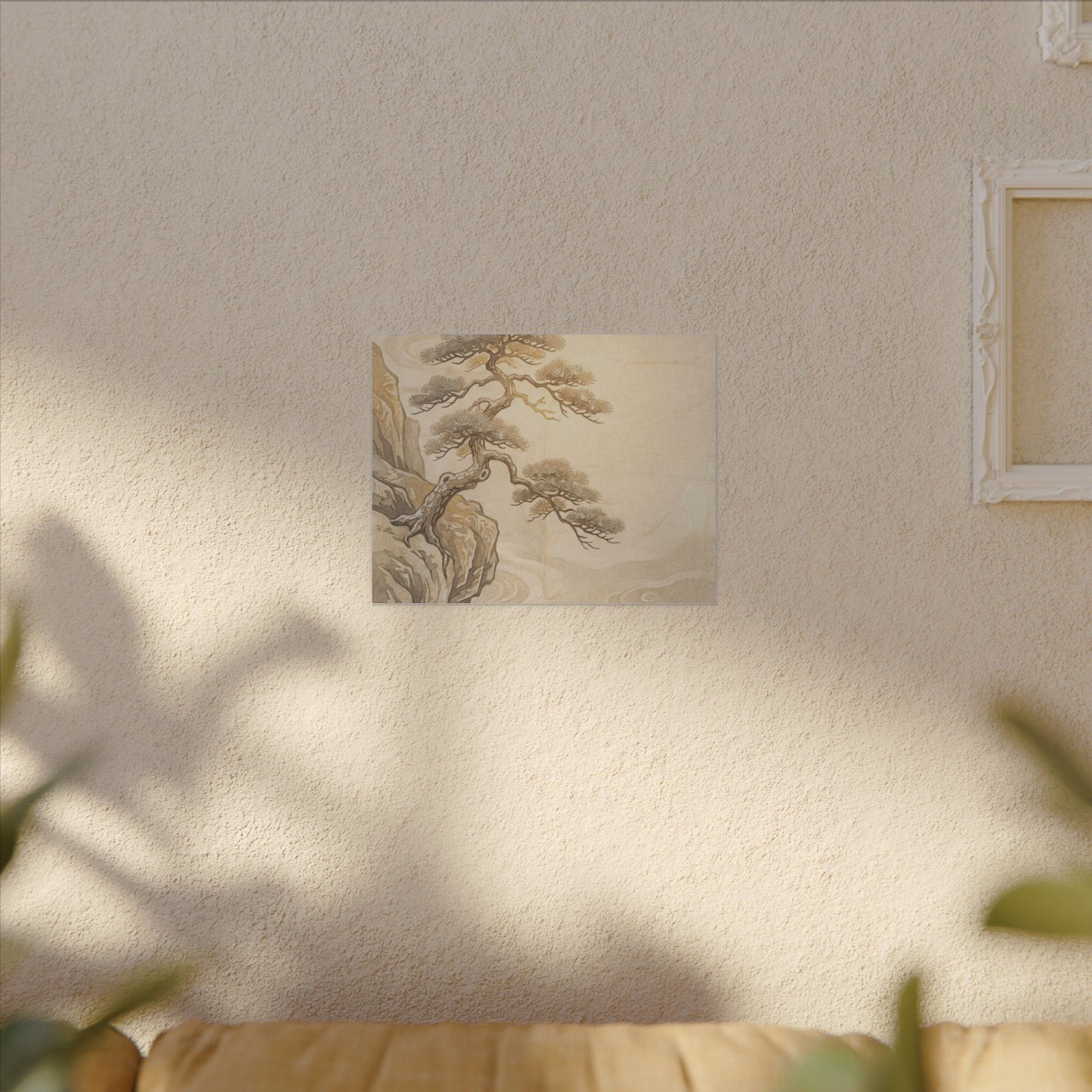 Winter Pine Tree Japanese Pattern Canvas Art | Elegant Decor
