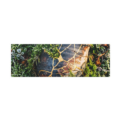 Artful Moss Close Up Canvas Art - Gold Repair Kintsugi