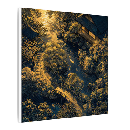 Contemplative Moonlit Garden Canvas Art - Ukiyo E Inspired Zen