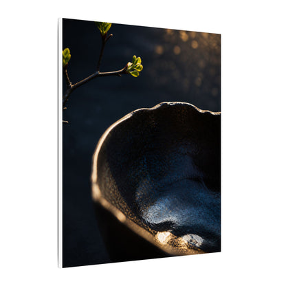 Ma Ceramic Bowl Canvas Art - Dark Japandi Shadow Zen