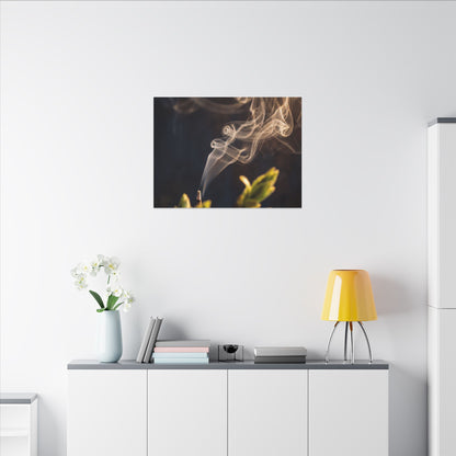 Golden Hour Incense Smoke Canvas Art - Dark Japandi Kanso