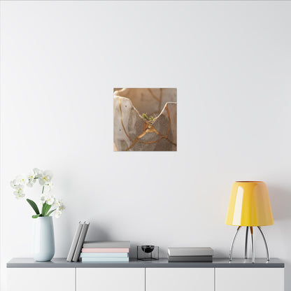Golden Hour Broken Pottery Canvas Art - Japandi Kanso