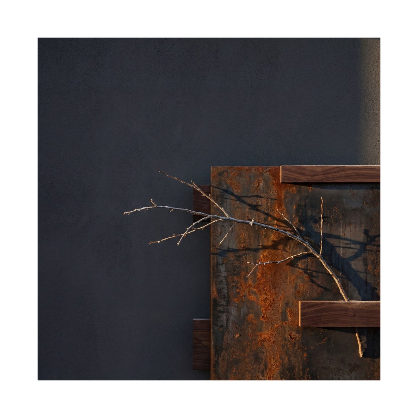 Ma Rust Patina Wall Art Print - Dark Japandi Dark Texture