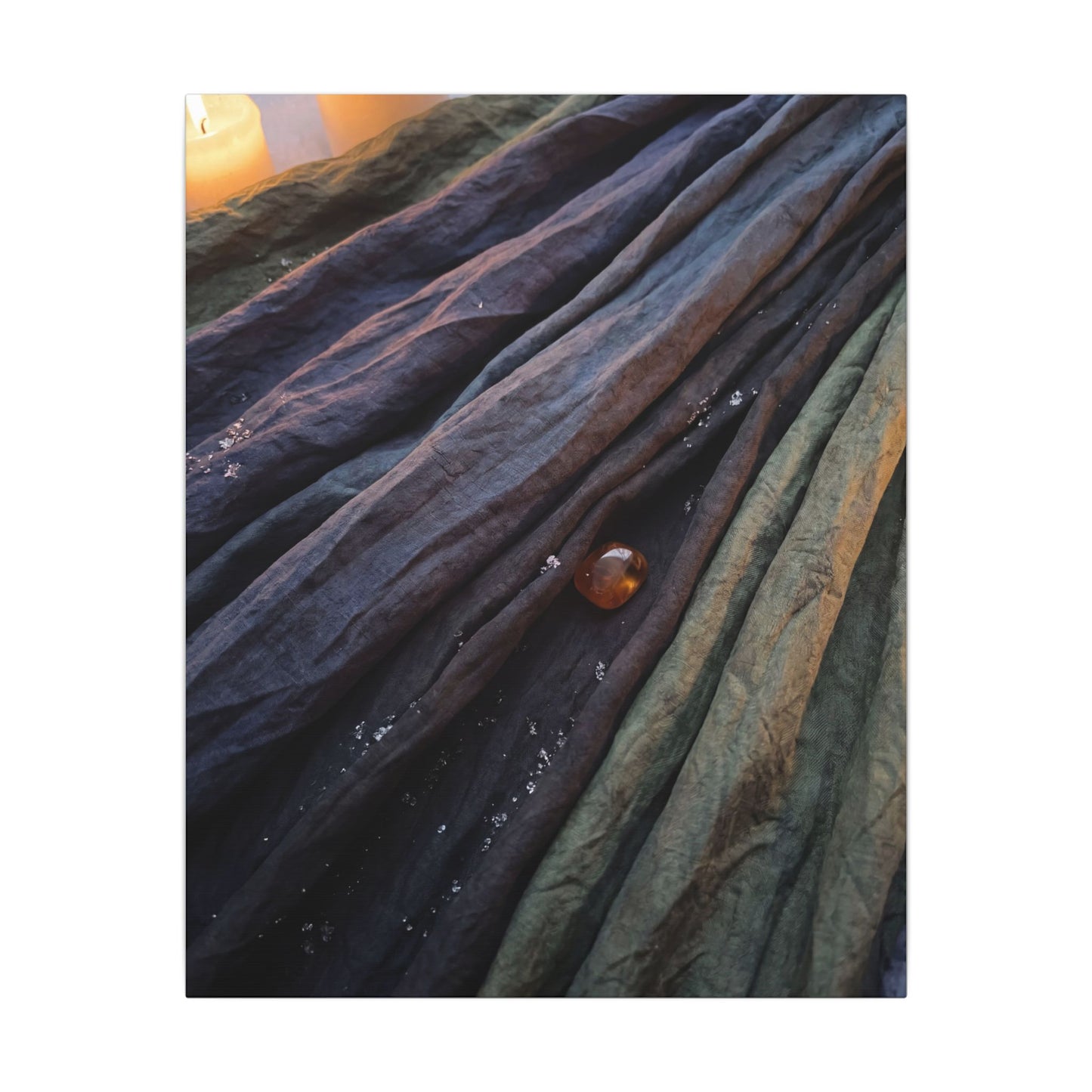 Silk Drape Shadow Zen Canvas Art | Moody Dark Japandi Art