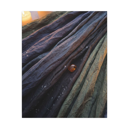 Silk Drape Shadow Zen Canvas Art | Moody Dark Japandi Art