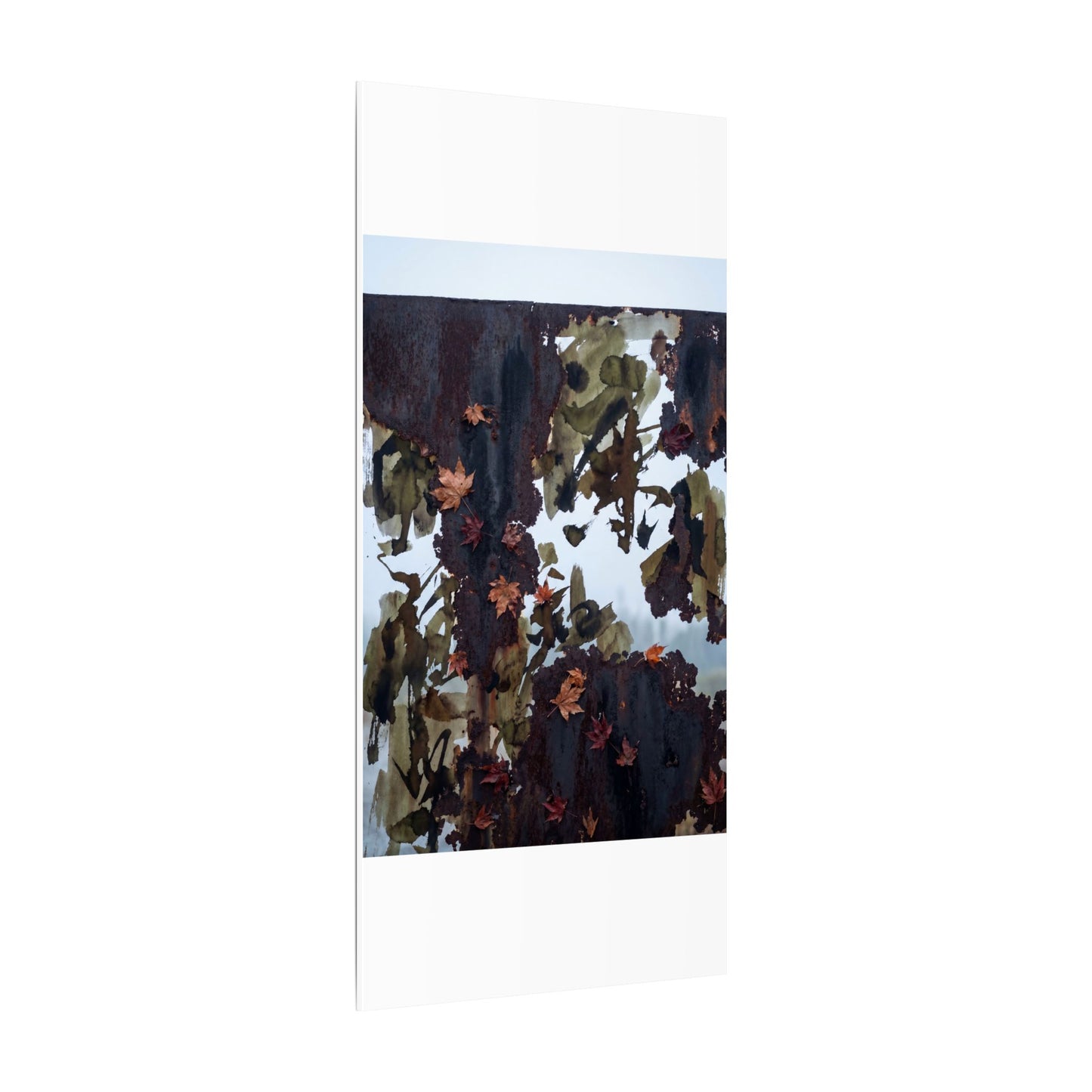 Rust Patina Charcoal Ink Canvas Art | Sophisticated Dark Japandi Art