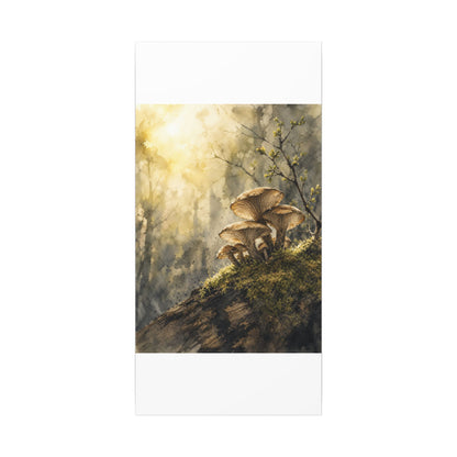 Wild Mushrooms Canvas Art | Spring Japandi Watercolor Art