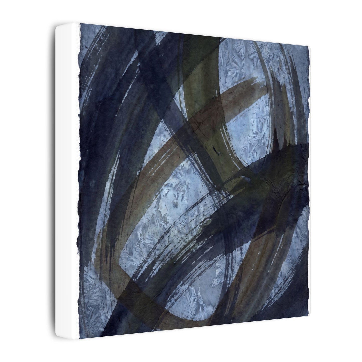 Ink Brushstroke Canvas Art | Winter Dark Japandi Shadow Zen Art