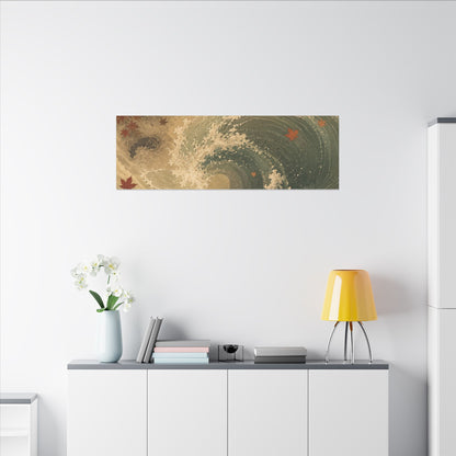 Japandi Ocean Wave in Candlelight | Japanese Pattern Canvas Art