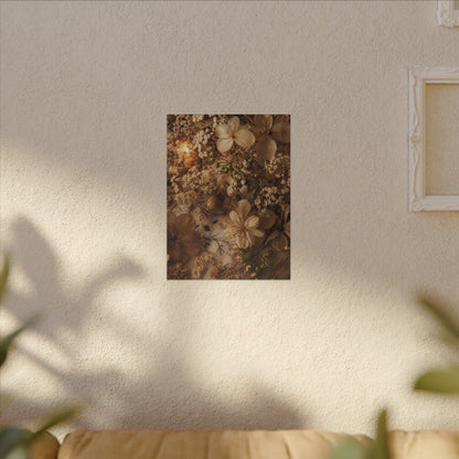 Spring Dried Flowers Japanese Pattern Canvas Art | Earthy Decor