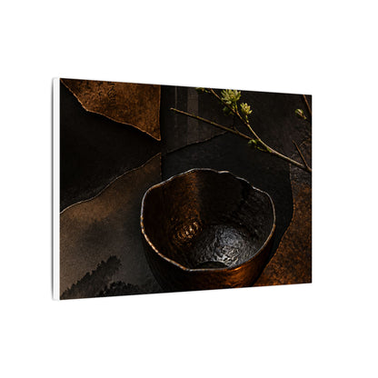 Atmospheric Ceramic Bowl Canvas Art - Shadow Zen Dark Japandi