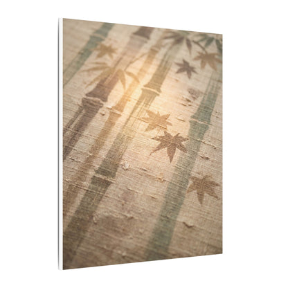 Autumn Bamboo Grove Japanese Pattern Canvas Art | Neutral Decor