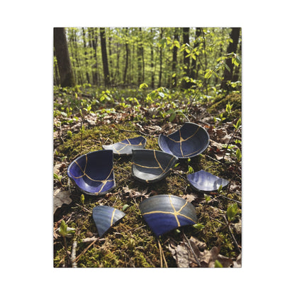 Philosophical Broken Pottery Canvas Art - Broken Beauty Kintsugi