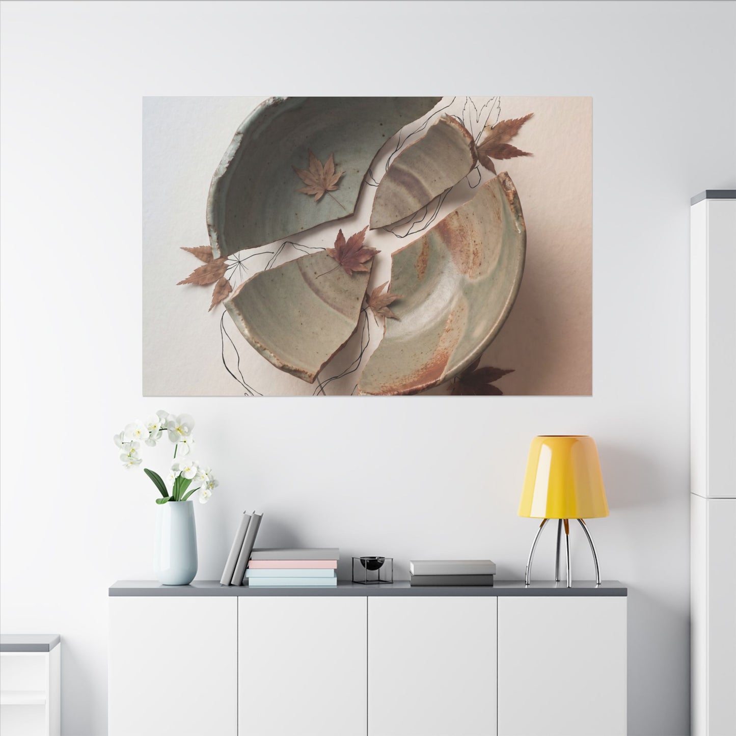 Dawn Ceramic Bowl Canvas Art - Japandi Fukinsei