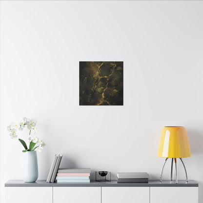 Shibui Cracked Earth Canvas Art - Dark Japandi Dark Texture