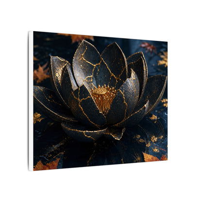 Moonlight Lotus Flower Canvas Art - Kintsugi Fukinsei