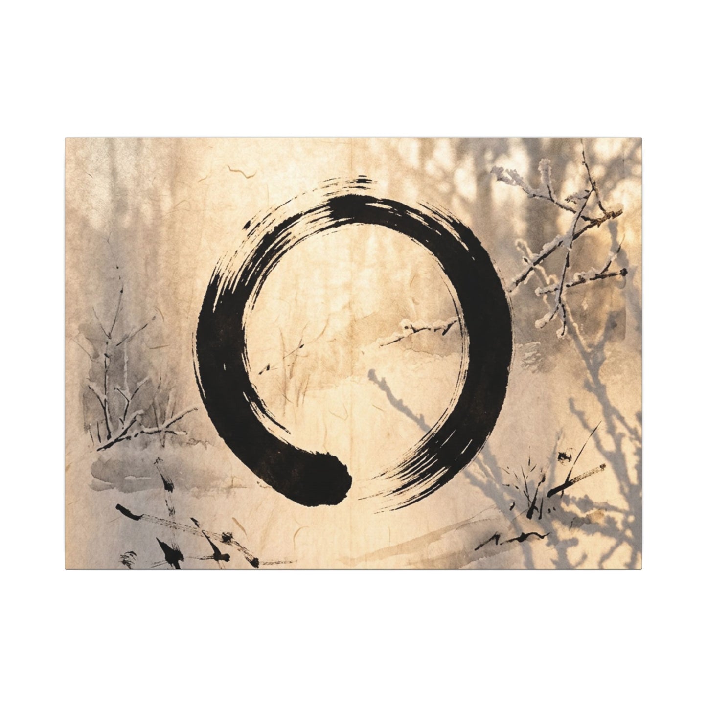 Shoji Screen Enso Canvas Art | Contemplative Zen Art Art Print