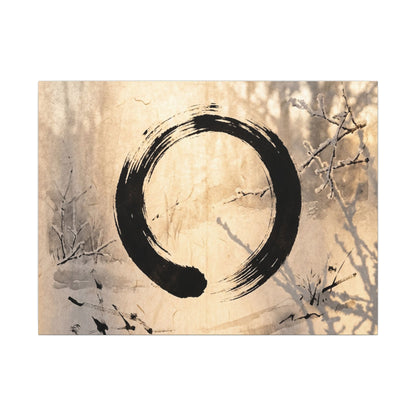 Shoji Screen Enso Canvas Art | Contemplative Zen Art Art Print