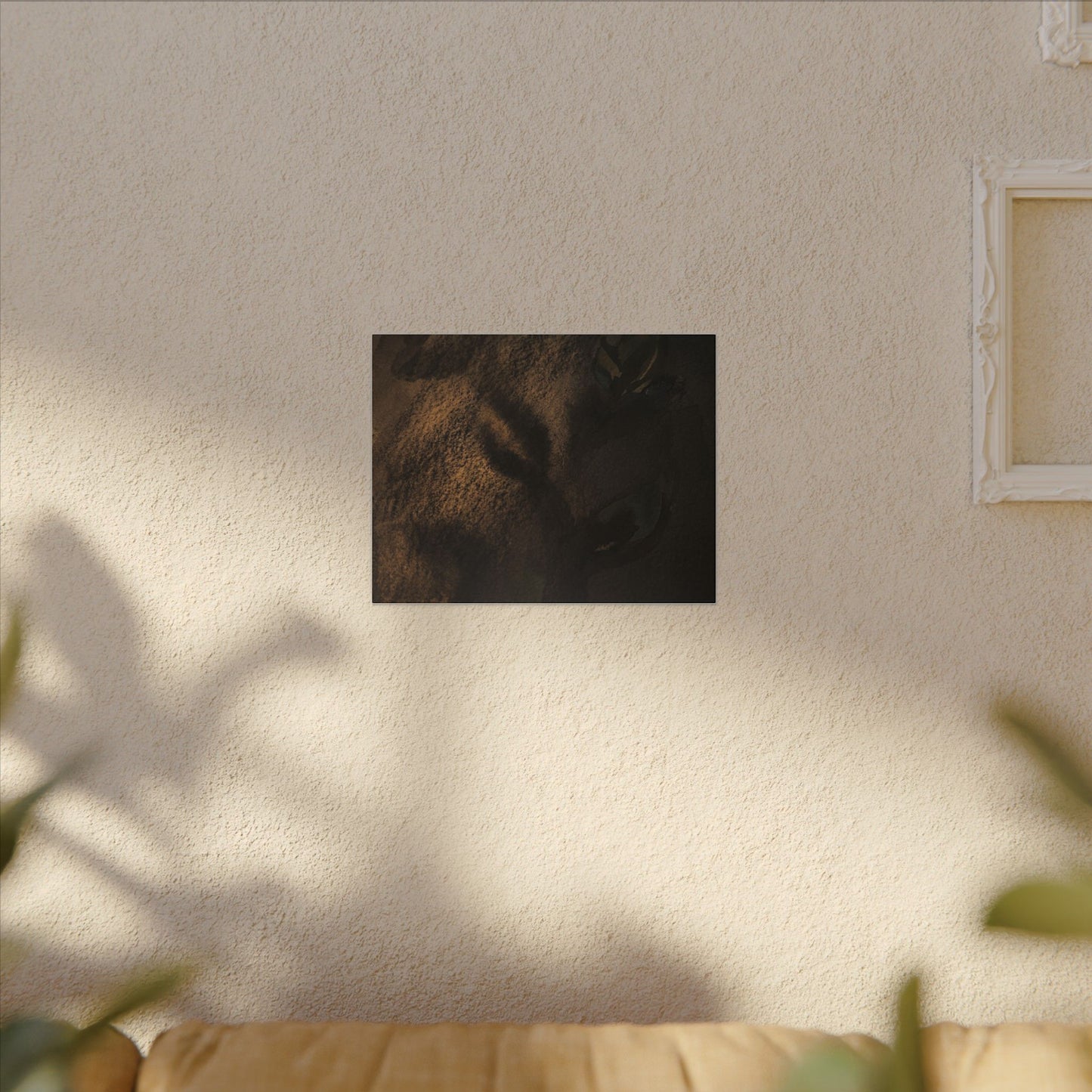 Candlelight Shadow Play Canvas Art - Dark Japandi Ma
