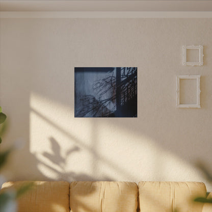 Shadow Play Moody Minimal Canvas Art | Moody Dark Japandi Art