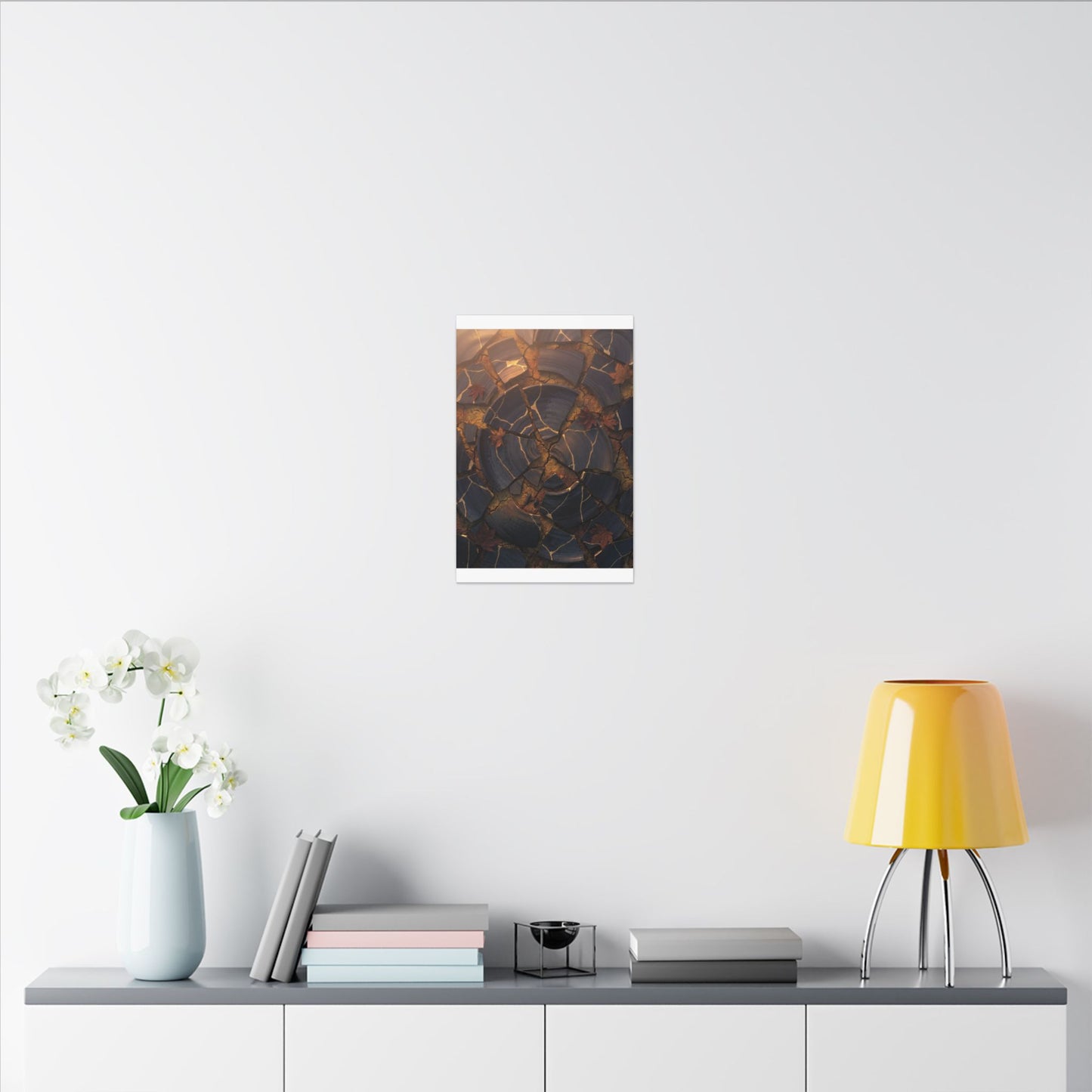 Autumn Cracked Earth Gold Repair Canvas Art | Philosophical Decor