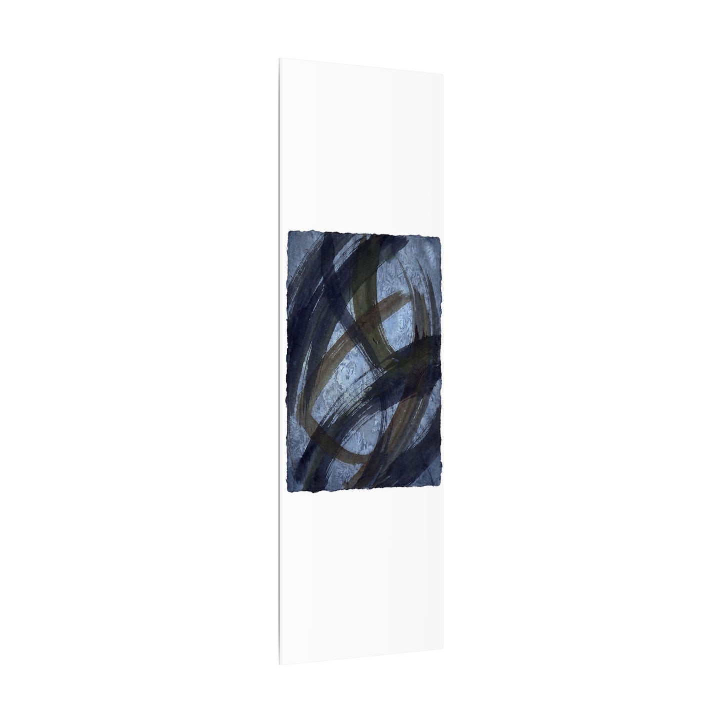 Ink Brushstroke Canvas Art | Winter Dark Japandi Shadow Zen Art