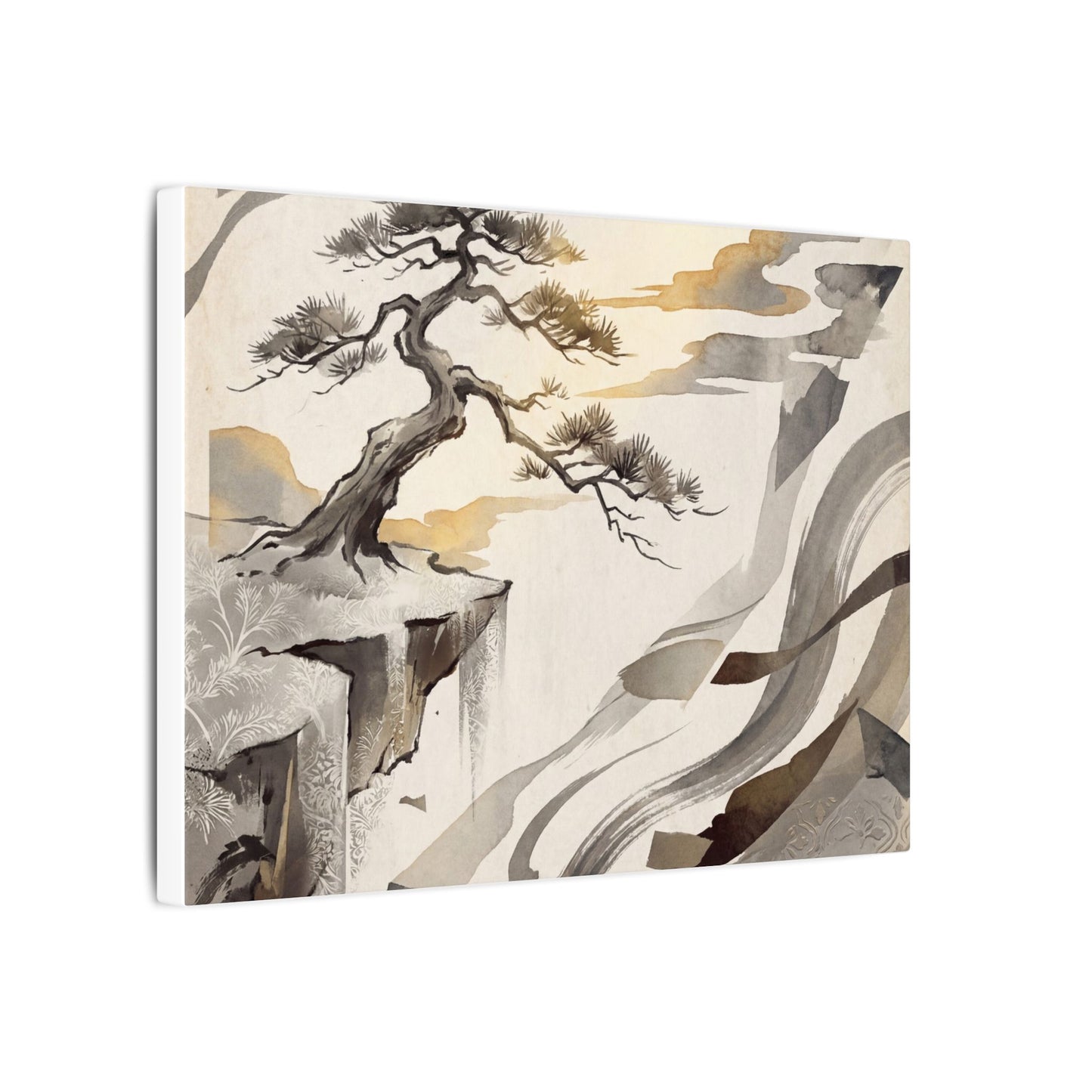 Golden Hour Pine Tree Canvas Art - Japandi Seijaku