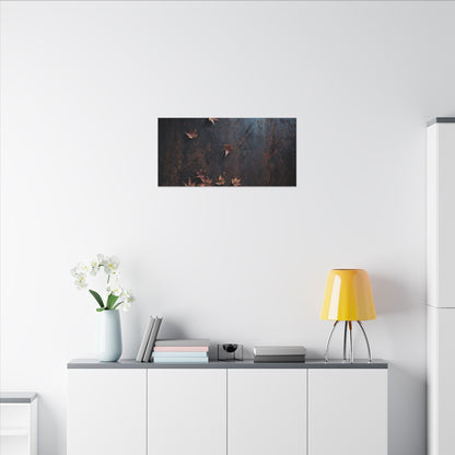 Moonlight Rust Patina Canvas Art - Dark Japandi Mono No Aware
