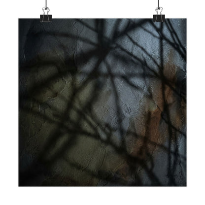 Shadow Play Wall Art Print | Winter Dark Japandi Dark Texture Art