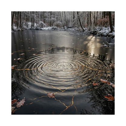 Water Ripple Wall Art Print | Winter Kintsugi Broken Beauty Art