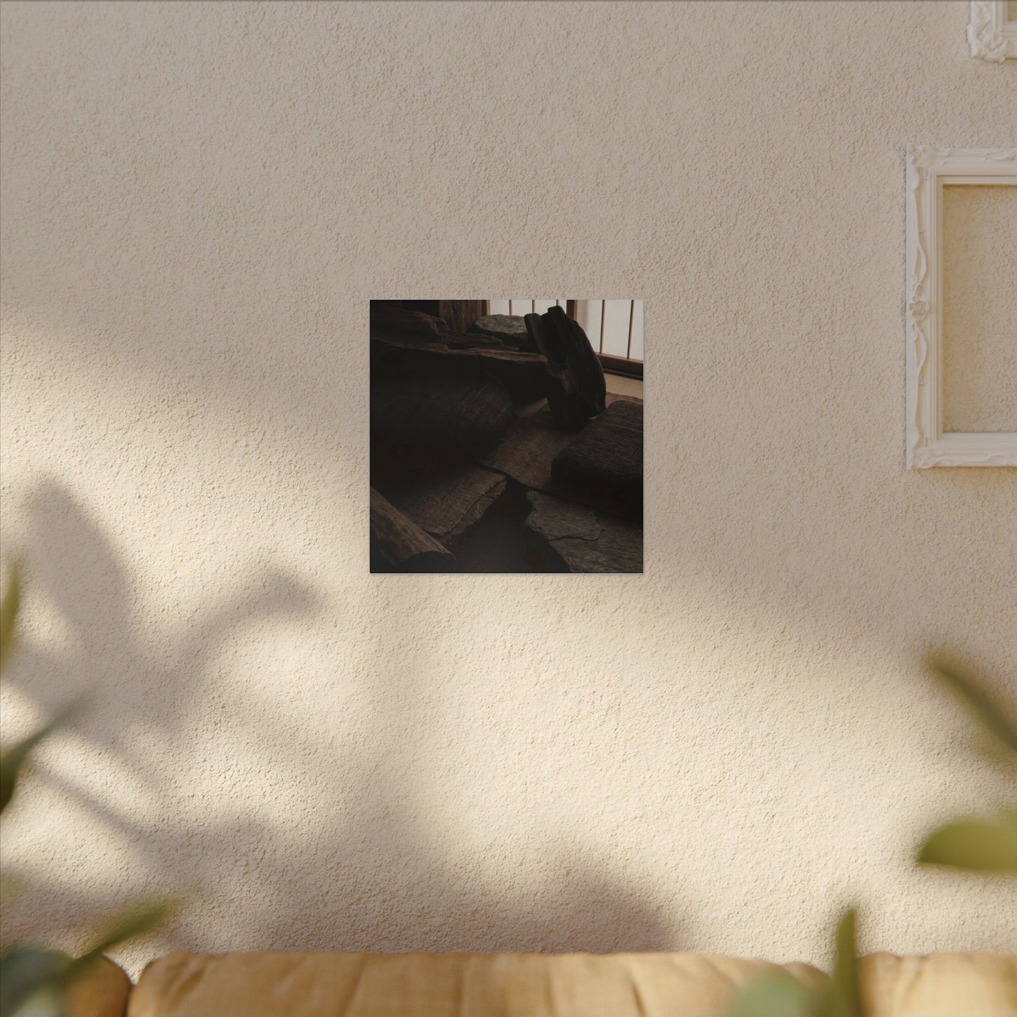 Dark Japandi Shadow Zen Canvas Art