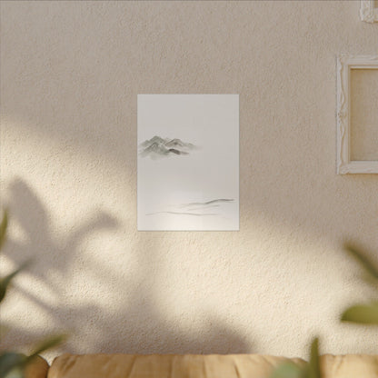 Winter Mountain Mist Minimal Line Canvas Art | Elegant Decor