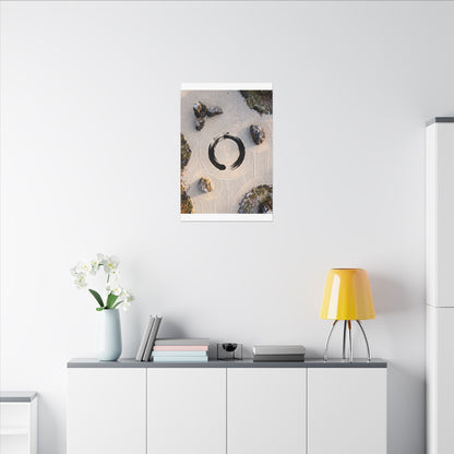 Rock Garden Canvas Art | Winter Zen Enso Art