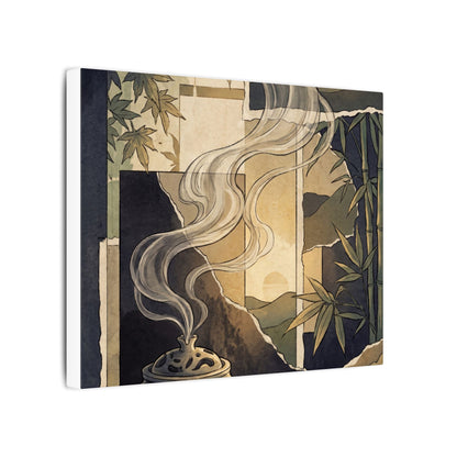 Tranquil Incense Smoke Canvas Art - Ukiyo E Inspired Zen