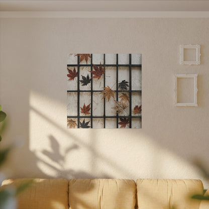 Japandi Shoji Screen in Overcast | Texture Canvas Art