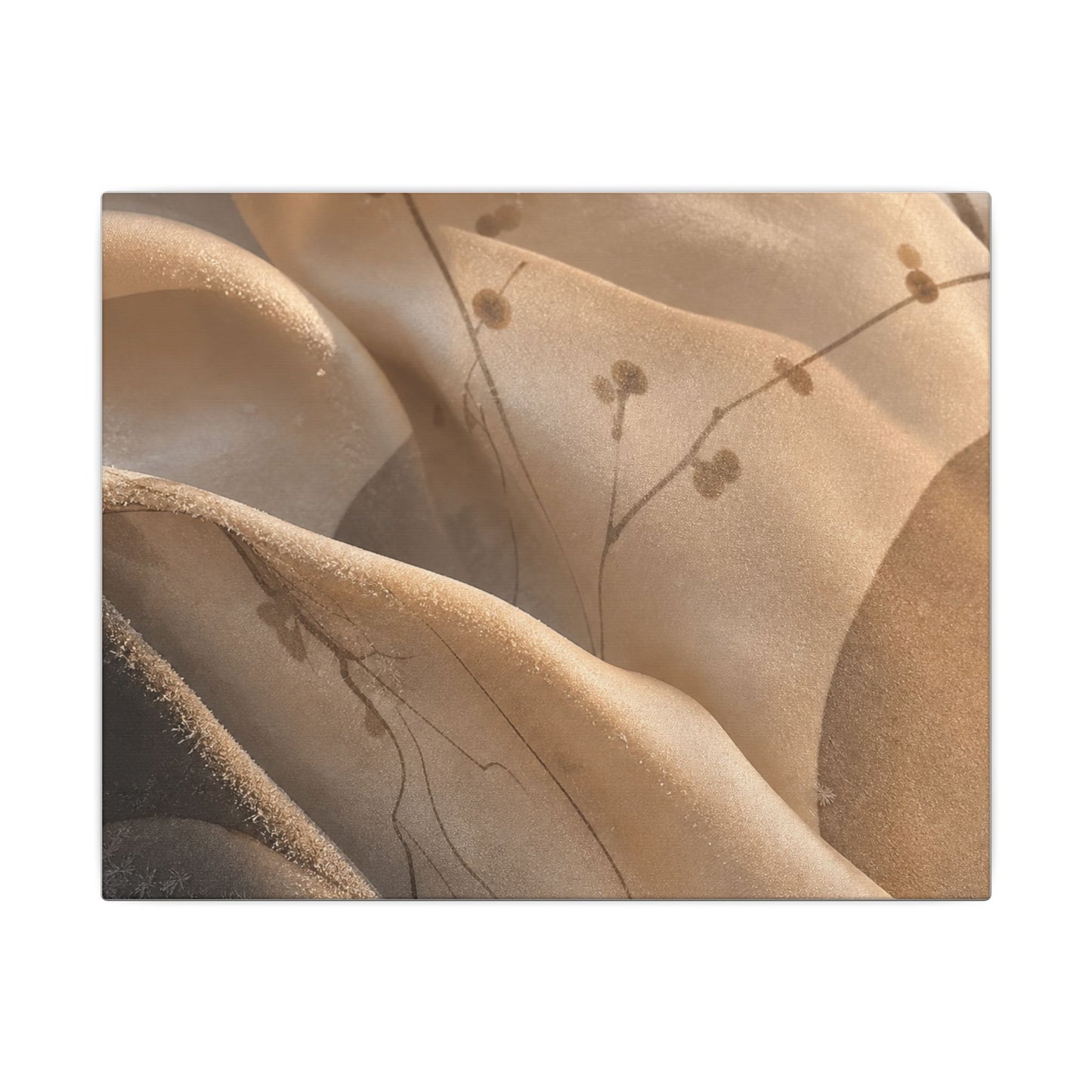 Japandi Silk Drape in Golden Hour | Japanese Pattern Canvas Art