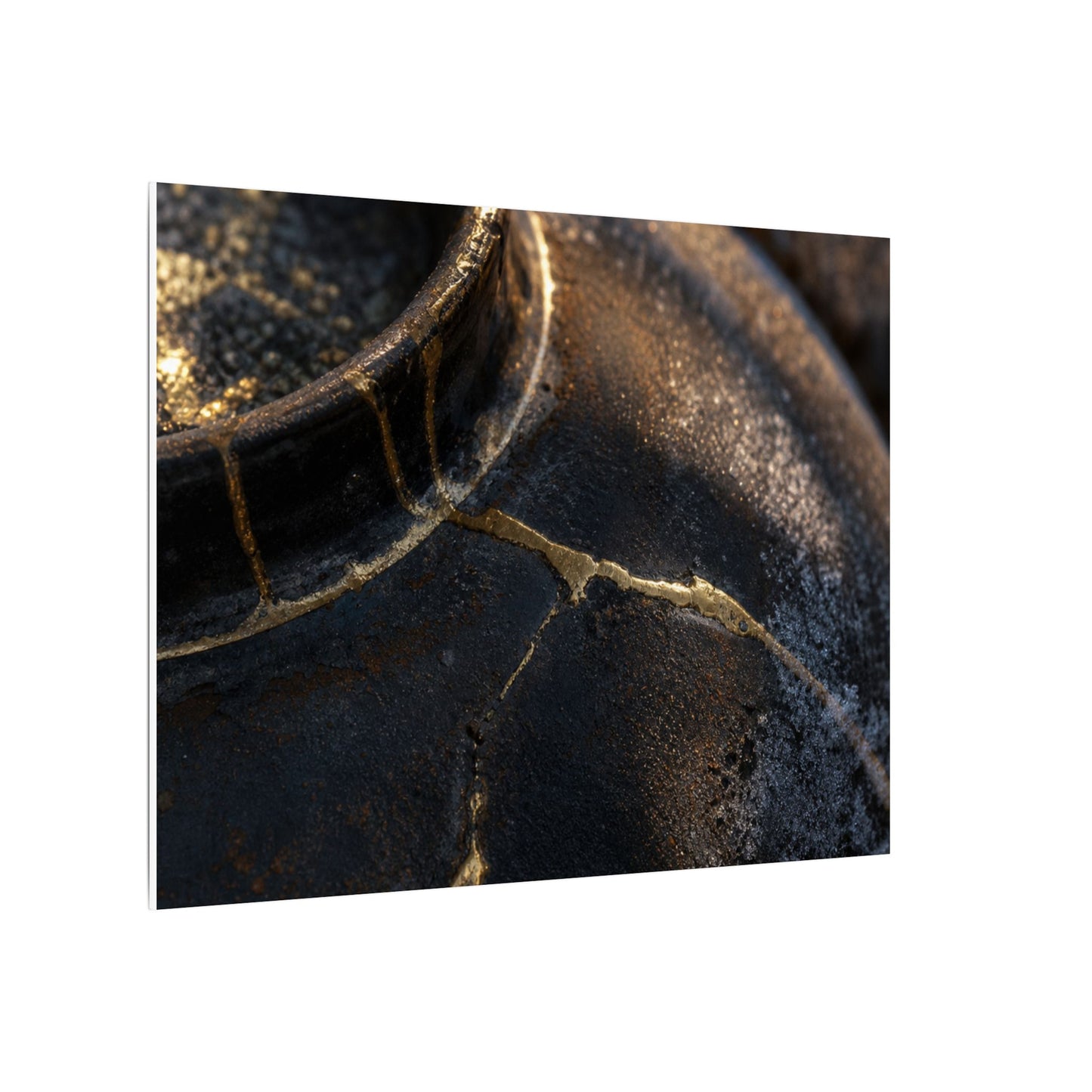 Kintsugi Rust Patina in Golden Hour | Broken Beauty Canvas Art