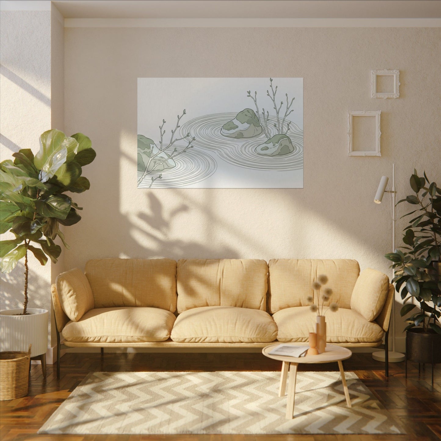 Moonlight Rock Garden Canvas Art - Japandi Ma